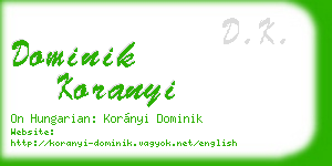 dominik koranyi business card