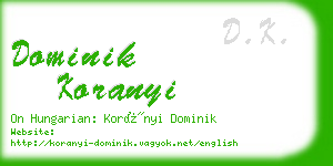 dominik koranyi business card